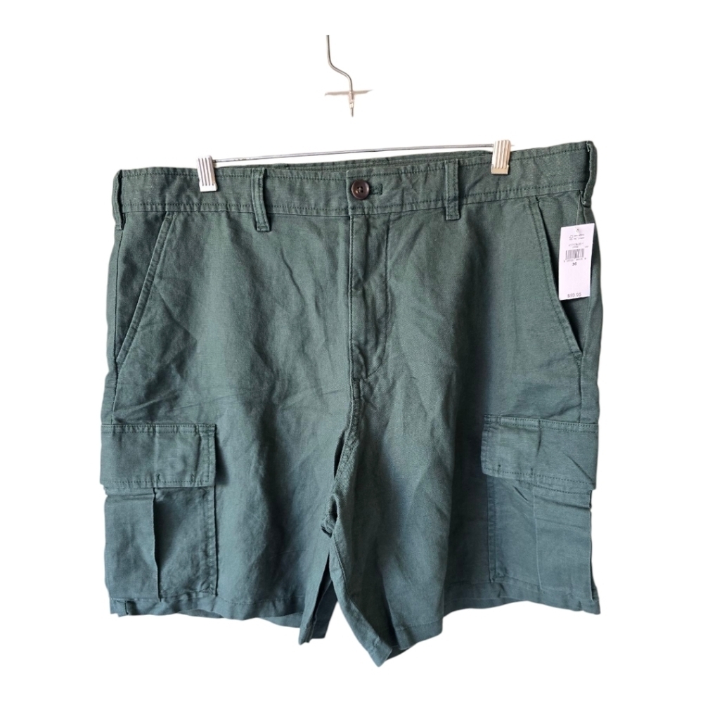 Gap Mens Cargo Shorts Sz 36 Solid Olive Green Pockets Cotton Twill New